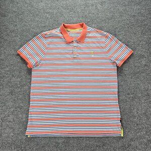 Margaritaville Polo Shirt Mens XL Multicolor Striped Short‎ Sleeve Beach Casual
